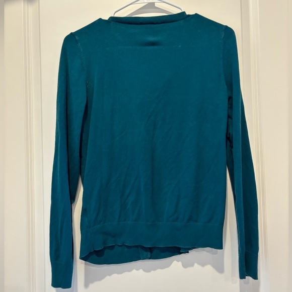 Talbots Prima Cotton Sweater Green Blue medium - Picture 2 of 5